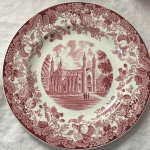 Vintage Red Floral Dinner Plate